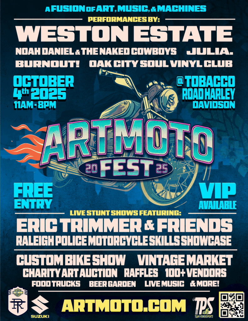 Art Moto Festival Event flyer vendor list and details
